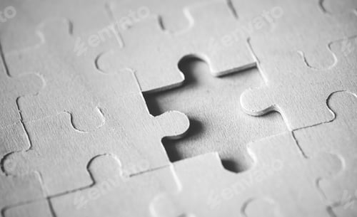 Preview: Macro shot jigsaw puzzle missing solution concept