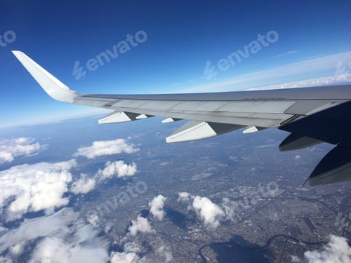 Preview: Airplane view breaking the clouds in New York
