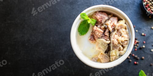 Preview: Canned Fish Seafood Are Ready To Eat On The Table Serving Healthy Meal Snack Ingredient Top View