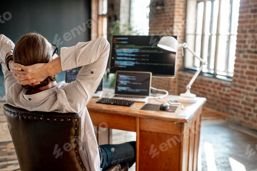Preview: Programmer working with program code