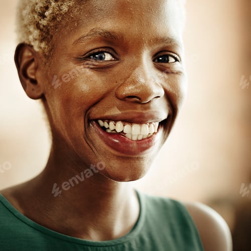 Preview: African Woman Happiness Smiling Cheerful Optimistic Concept