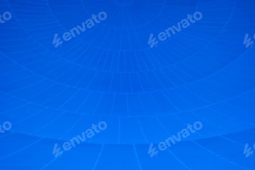 Preview: Pattern of converging lines on a dome with blue background.