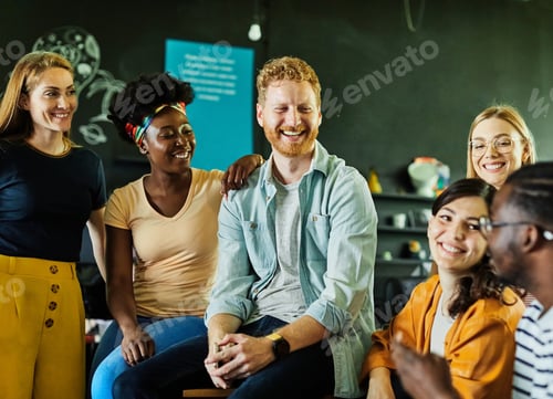 Preview: young business people meeting office teamwork group presentation seminar man businessman startup