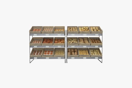Preview: Bakery Shelving Unit with Pastries and Bread