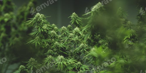 Preview: marijuana or ganja plant leaf growth in farm, agriculture crop background of ganja cannabis