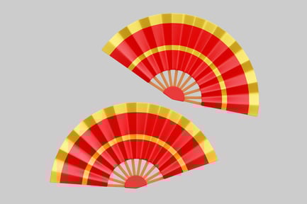 Preview: Elegant Red And Gold Fans
