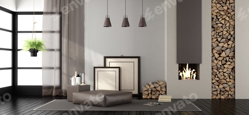 Preview: Living room with fireplace