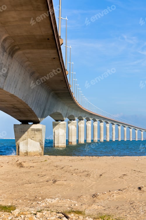 Preview: Curved Concrete Bridge over the water