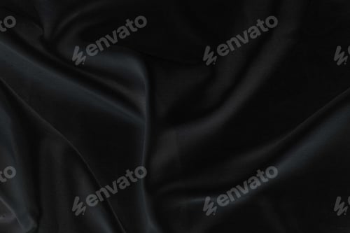 Preview: Smooth elegant black silk fabric or satin luxury cloth texture for abstract background