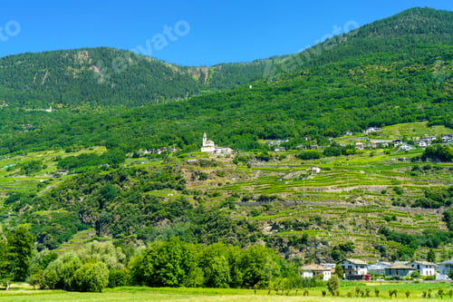 Preview: Landscape along the Sentiero della Valtellina, Italy, from the cycleway