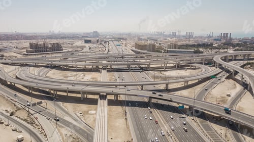 Preview: Aerial view of road junction in Dubai