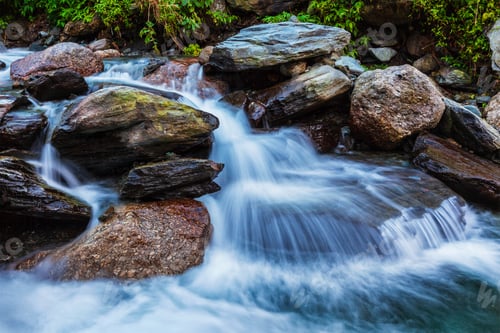 Preview: Bhagsu waterfall. Bhagsu, Himachal Pradesh, India