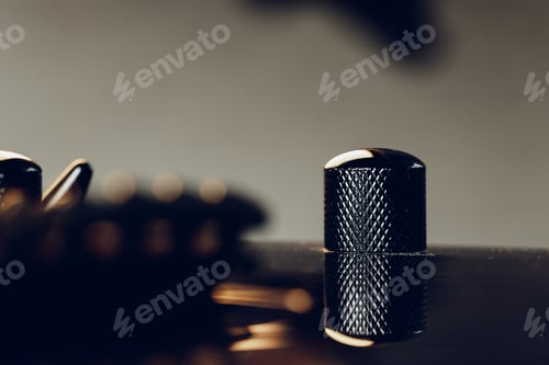 Preview: Electric guitar body in the dark close up