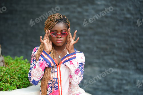 Preview: Young African American woman posing