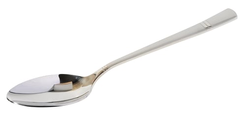 Preview: New steel dinner spoon on isolated background