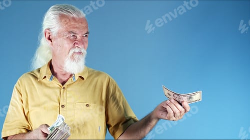 Preview: Old White Haired Man is Giving Money