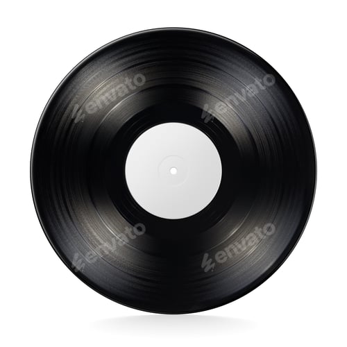 Preview: 12-inch vinyl LP record isolated on white background.