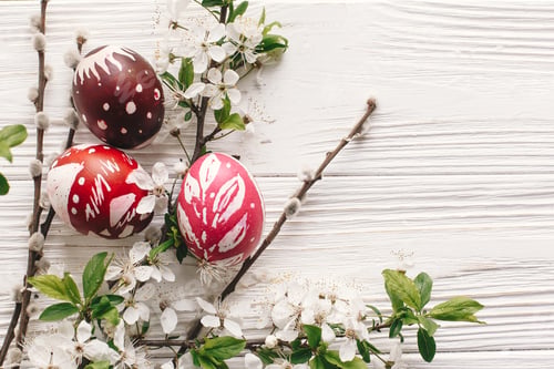 Preview: stylish Easter flat lay