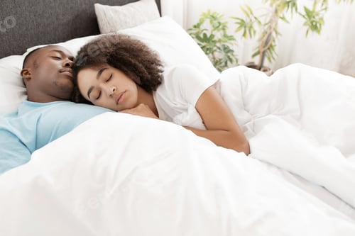 Preview: Rest together, relaxation in vacation and weekend in bed during covid-19 lockdown