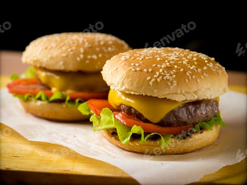Preview: Two freshly made burgers