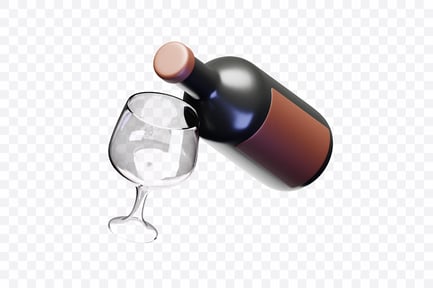 Preview: Festive Wine Bottle With Glass