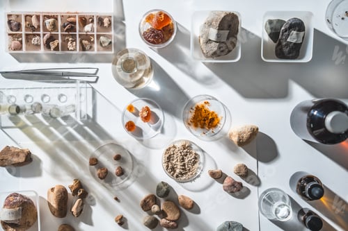 Preview: Geology science laboratory research sample test analysis of nature dirtied ground environment