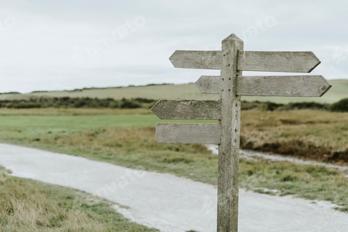 Preview: Blank arrows of a rural street post