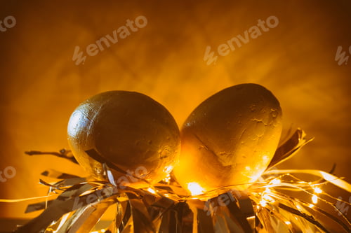 Preview: Easter egg rabbit concept on a nest.