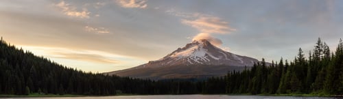 Preview: Panoramic Landscape View of Mt Hood. American Nature Background