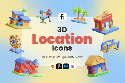 Preview: 3D Location Place Illustration