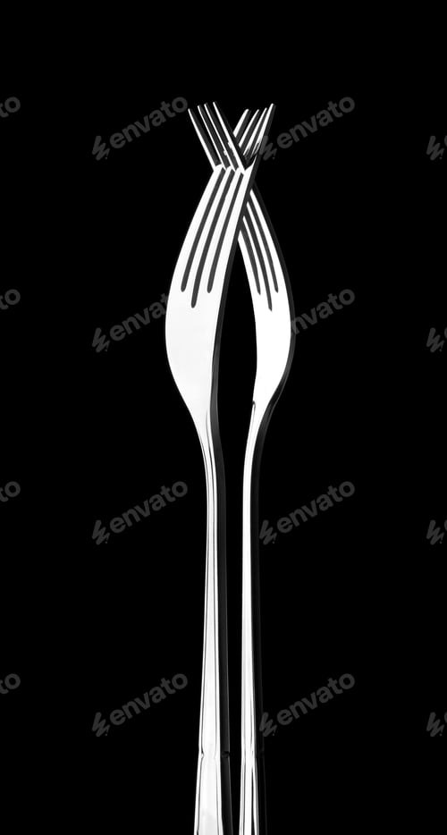 Preview: Two crossed silver forks