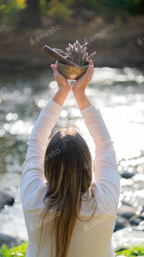 Preview: woman doing different mudras alternative medicine, mental health