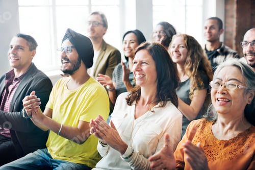 Preview: A group of diverse audience in a meeting