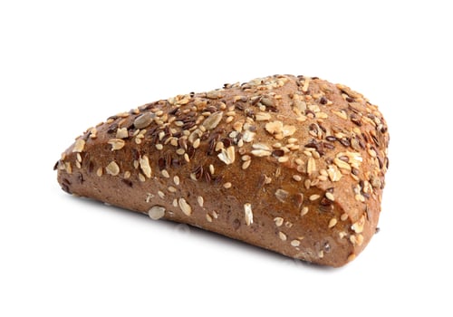 Preview: Fresh bread with different seeds on white background
