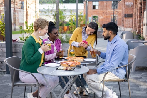 Preview: Friends Gathering at a Restaurant