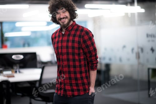 Preview: Portrait of smiling male software developer