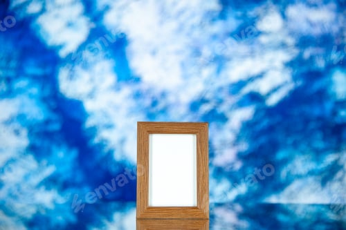 Preview: front view picture frame on light blue background picture presents photo portrait color family gift