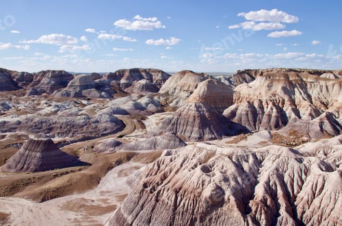 Preview: Tiny humans walking in the Painted desert on beautiful sunny day in summer