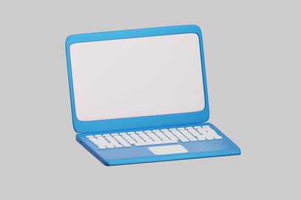 Preview: Blue cartoon laptop computer design