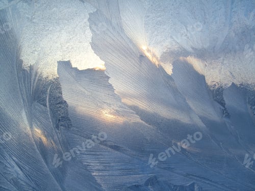 Preview: Beautiful ice pattern and sunlight