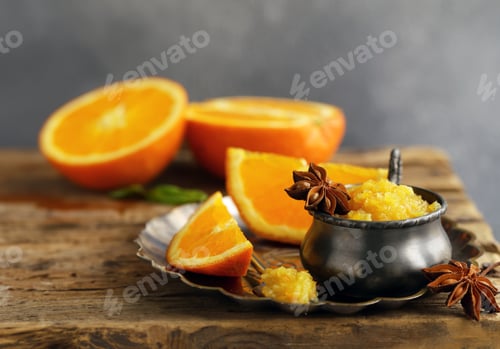 Preview: Homemade orange jam confiture for dessert
