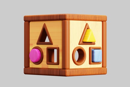 Aperçu: Coffre à jouets de différentes formes et couleurs