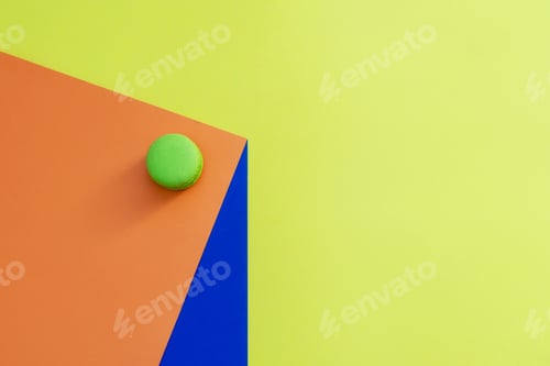 Preview: Green macaroon on 3D background.