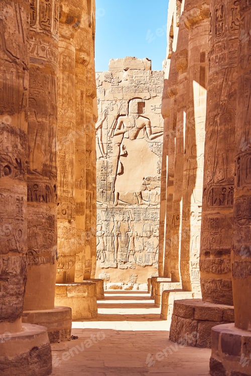 Preview: Karnak Temple Great Hypostyle Hall Pillars in Luxor - ancient Th