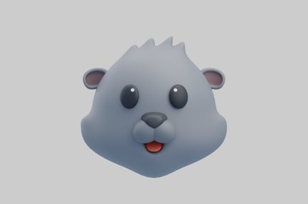 Preview: Cartoon bear face with tongue