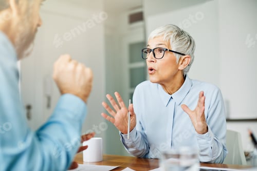 Preview: business office person discussion document papers teamwork senior meeting