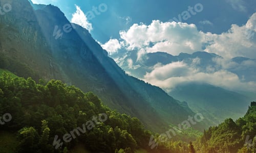 Preview: Mountain Jungfrau And Valley In Switzerland.