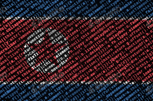 Preview: North Korea flag is depicted on the screen with the program code