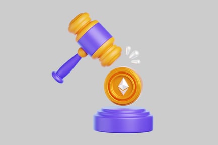 Preview: Auction gavel with ethereum coin