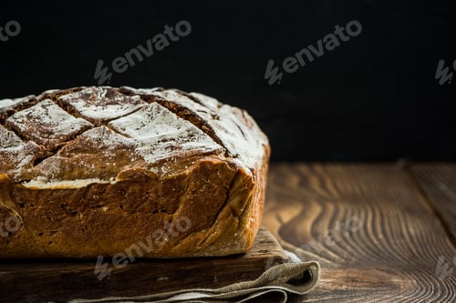 Preview: Loaf of bread still life, copy space